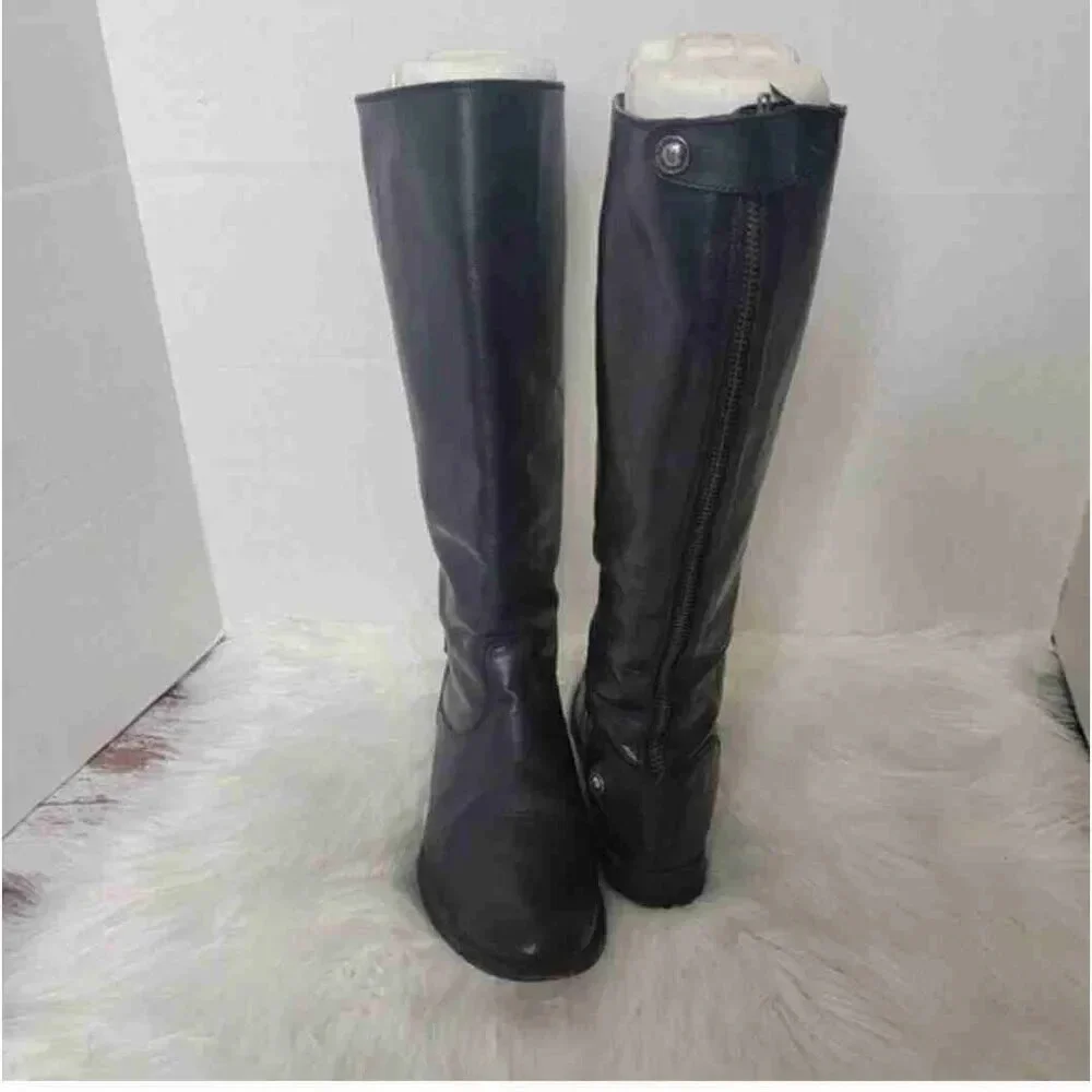 FRYE Women's Melissa Stud Back Zipper Black Riding Boots sz 7B
